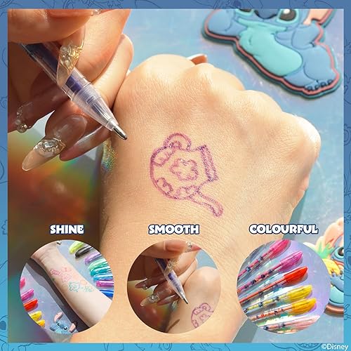 Miniatura 5 de Townley Girl Disney Stitch 16 Piece Glitter Pen Body Art Set, Glittery and Bright Colors, Ages 3