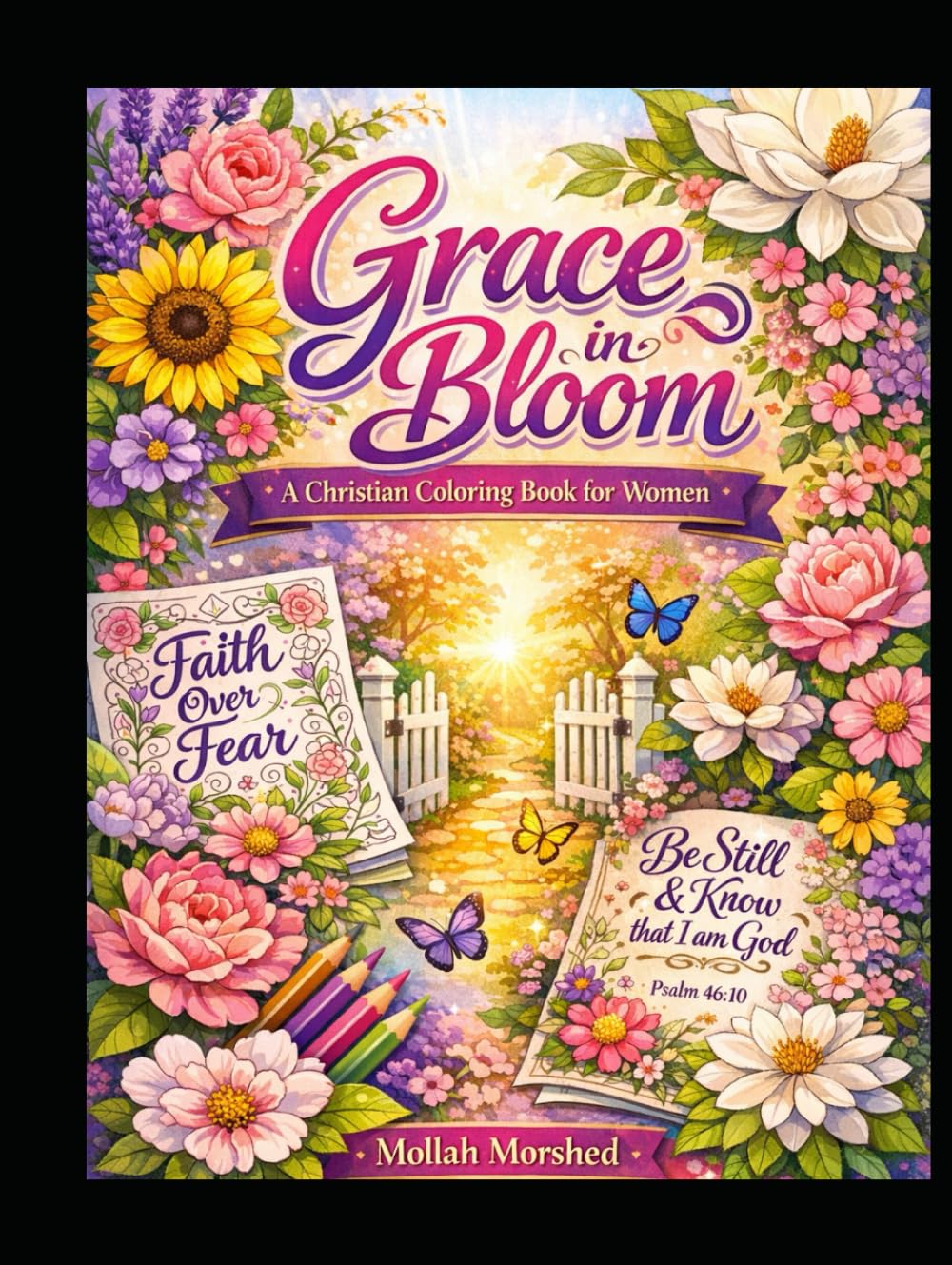 Grace in Bloom: A Christian Coloring Book for Women – Relaxing Bible Verses & Floral Patterns for Stress Relief and Devotional Meditation