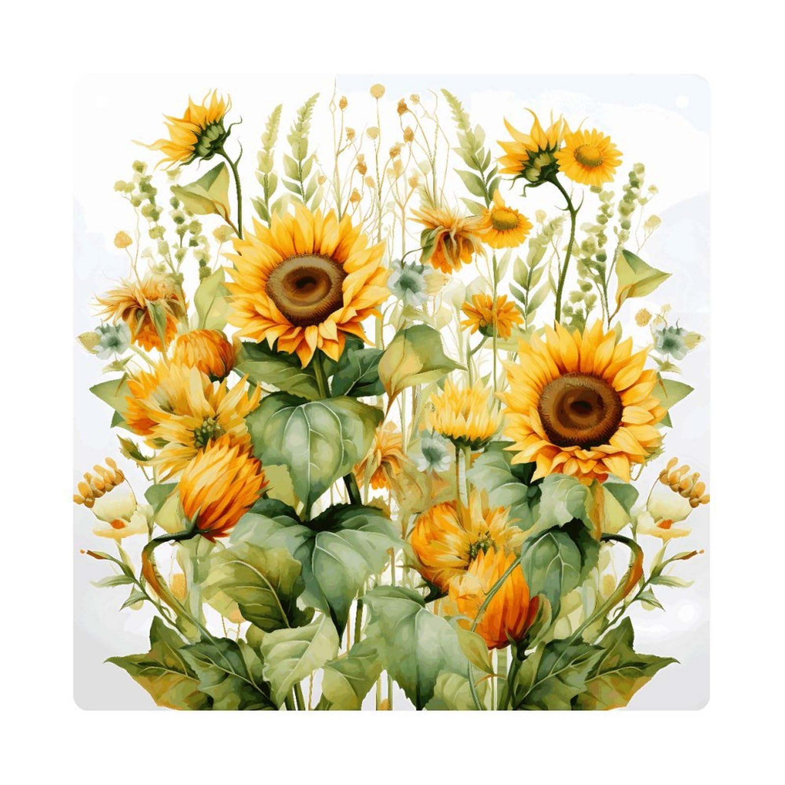 Adfgyerh Style Sunflower And Corn Hanging Ornaments Window Hanging Modern Acrylic Decor For Living Room Bedroom Dining Room Hallway Office Wall Decor, 8X8 In