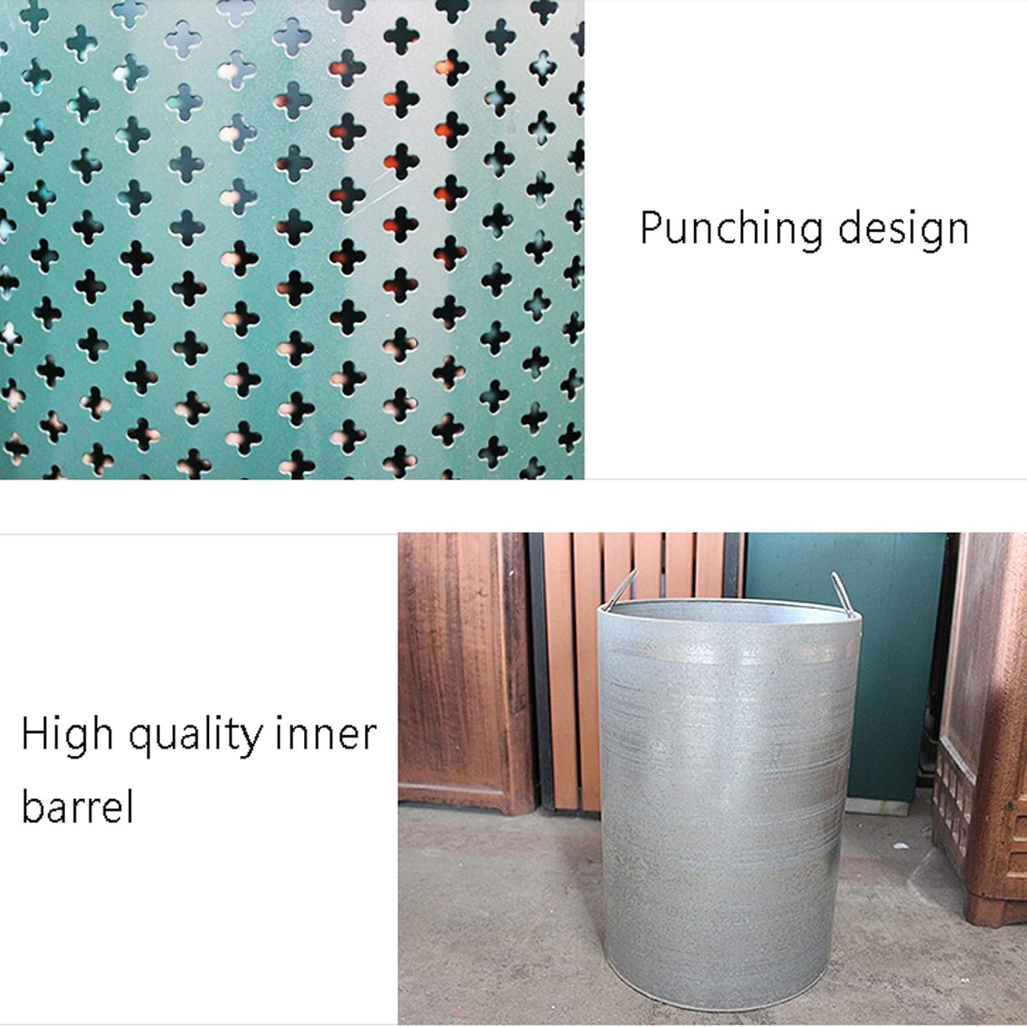 Waste Bins,Outdoor Ashtray Outdoor Trash Can Outdoor Punchitrash Can Drum-Shaped Garage Can with Ashtray Outdoor Large-Capacity Commercial Waste Bins, 2 Colgarbage Can/Bianco/a