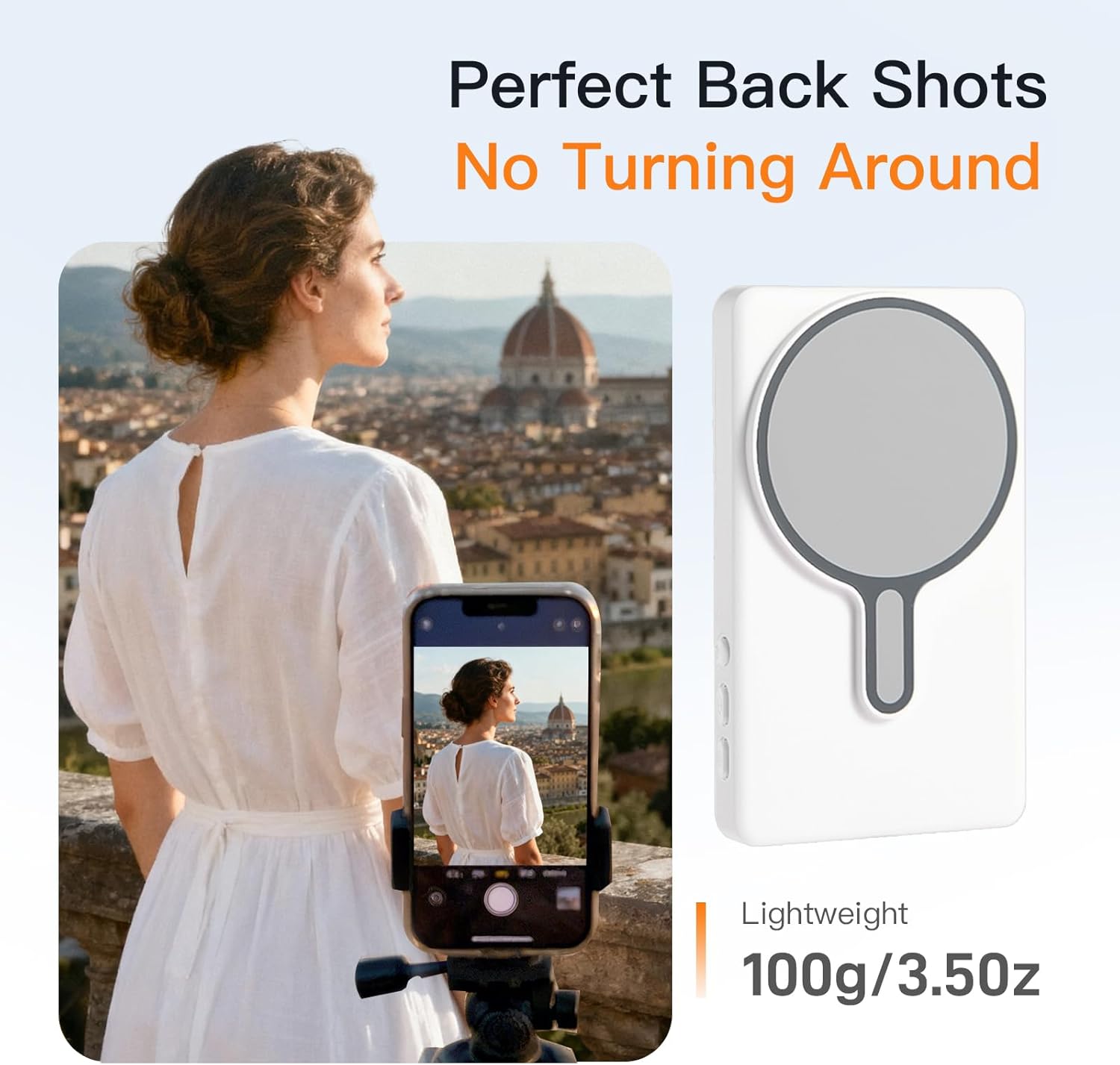 Selfie Monitor Screen,Compatible with iPhone/Android System, Magnetic Selfie Screen, Bluetooth Remote Control, Synchronized Back Camera Wireless Screen mirroring, Suitable for Vlog Live Stream TikTok - Image 2