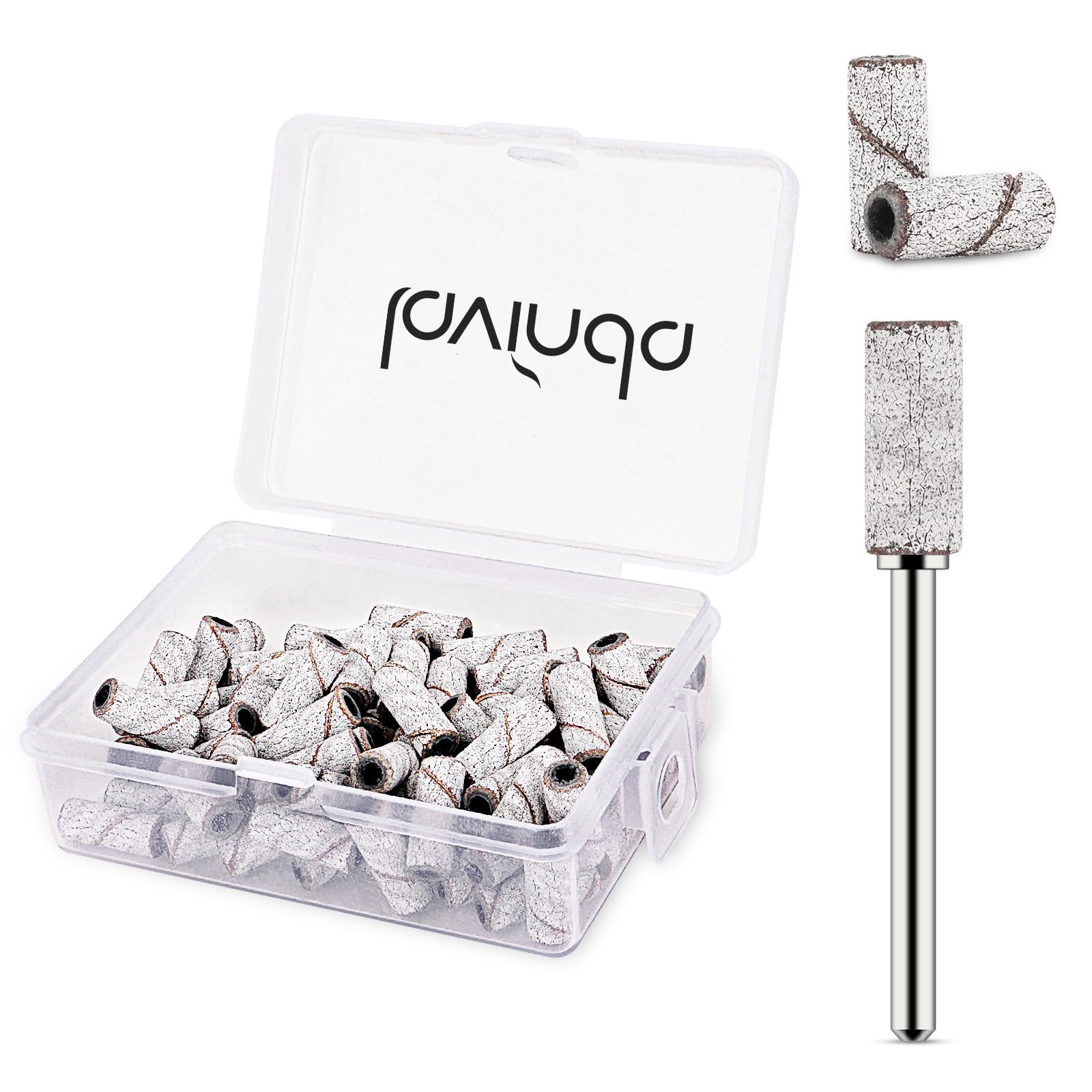 Lavinda Sanding Bands for Nail Drill with 3.1mm Mandrel Bit, 80 Piece Set Mini Small Sanding Bands Nail Drill Bits for Acrylic Nails Gel Manicures and Pedicures (120 Grit, Zebra)