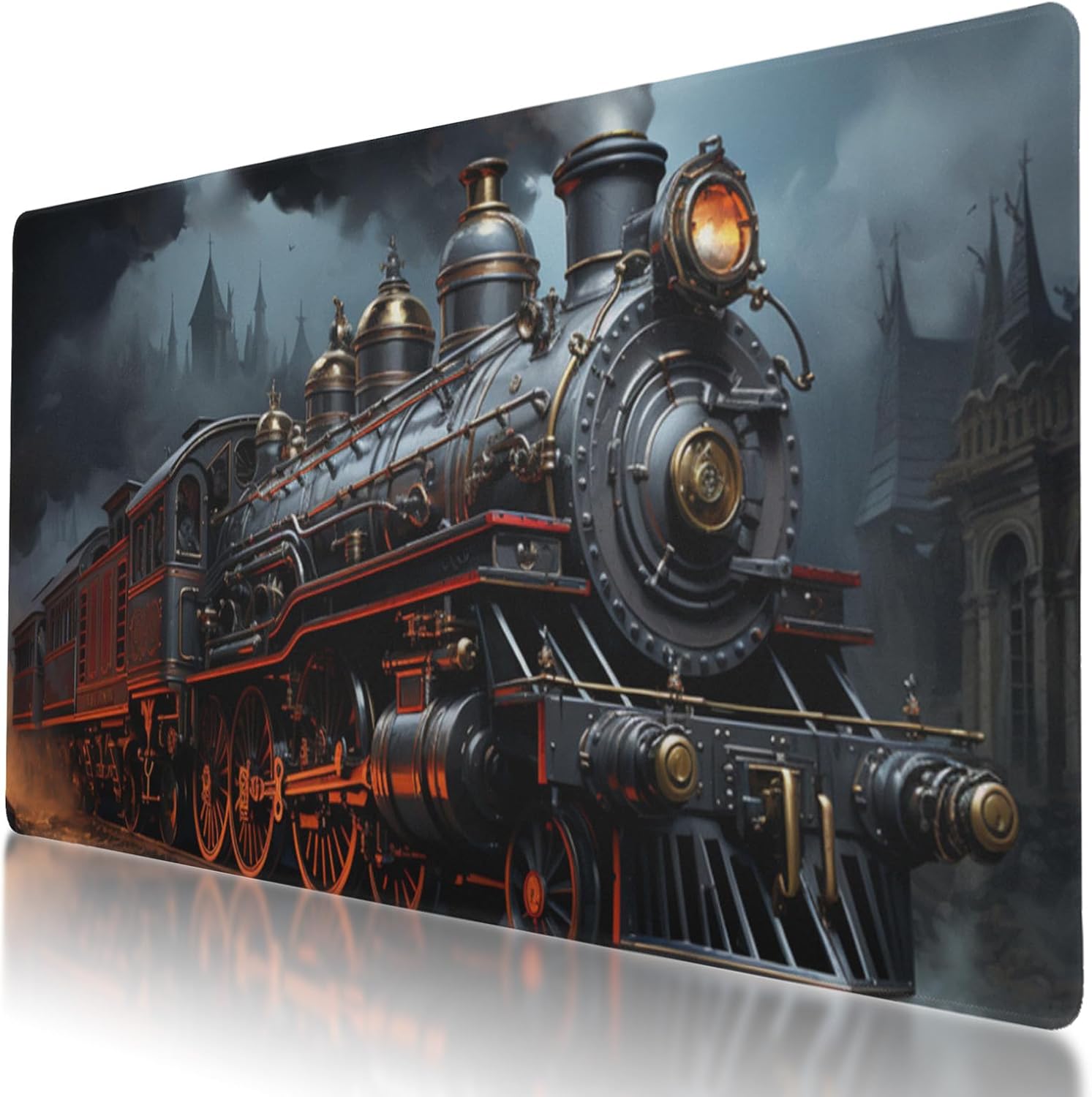 Stitched Edge, Non-Slip Rubber Base Fantasy Griffin Printed Mouse Pad 35.5 x 16 Inch, Ideal for Gamers & Office Work