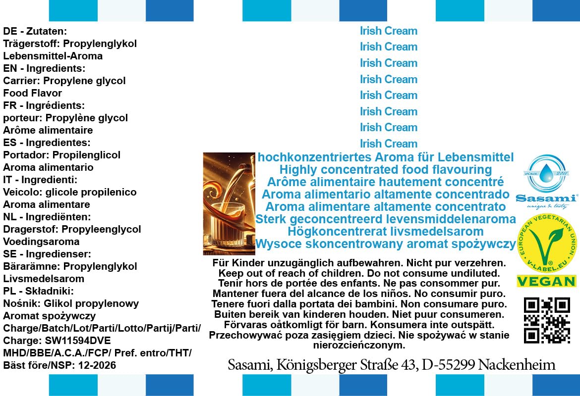 Irish Cream Flavor Concentrate - Vegan - Sasami - 10ml — view 4