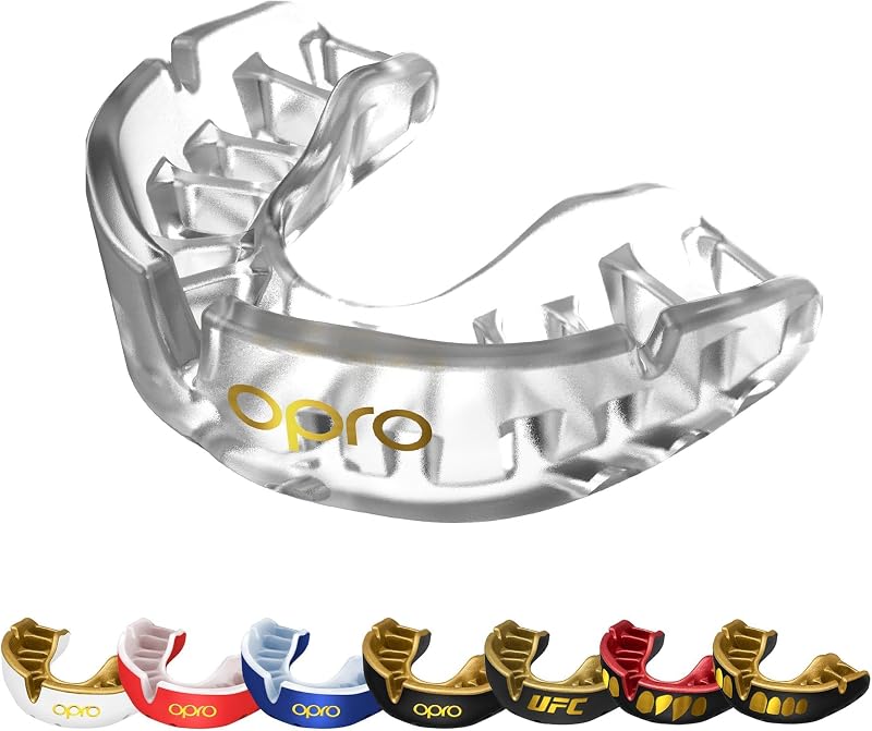 Gold Level Moldable Mouth Guard with Case Premium Fit (Clear) Adult & Kids Boxing Mouthguard for MMA & Impact Sports, Easy Self-Fit Mouth Guard for Sports, Football & Hockey - Includes Case