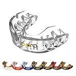 OPRO Gold Level Mouth Guard - Moldable Mouthguard with Premium Comfort Fit, and Multi-Layer Protection for Boxing, MMA, Rugby, Hockey, and Football Mouthpiece - Includes Case (Clear, Adult)