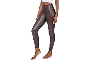 Super High Waist High Shine Leggings with Chocolate Coating