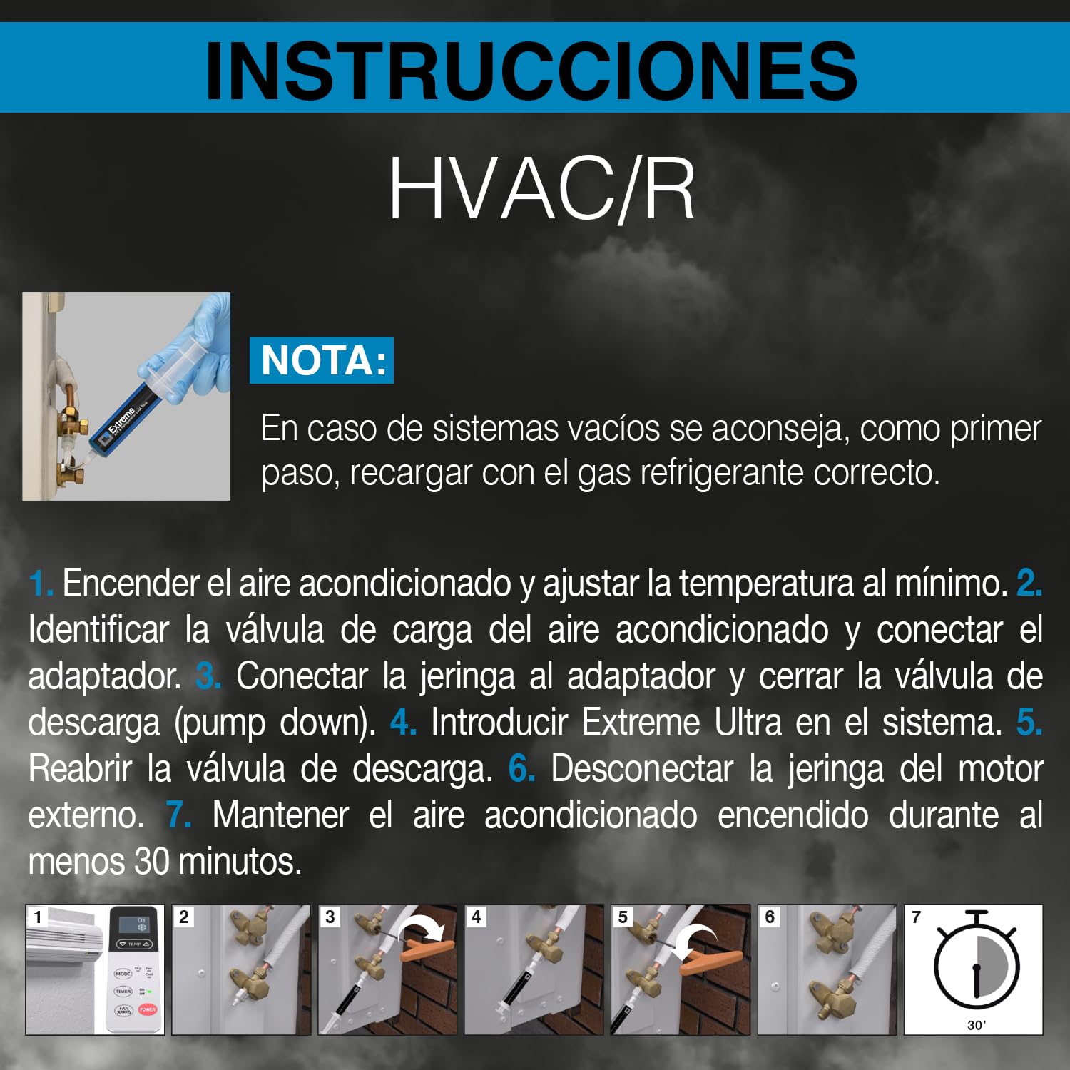 ERRECOM Extreme - 30 ml, Sellador de Fugas para Sistemas de Aire Acondicionado con adaptadores 1/4 SAE y 5/16 (R410a, R32) y Sistemas A/A Automóviles con adaptador R134a y R1234yf