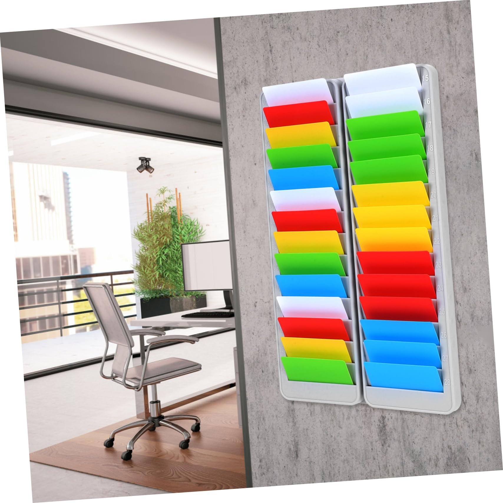 DOITOOL 2 Stück Fach Kartenhalter Wandhalterung aus Robustem Material Praktischer Organizer für Zeitkarten Ausweise Hotel und Mitgliedskarten für Büro Lager Kindergarten und Zuhause