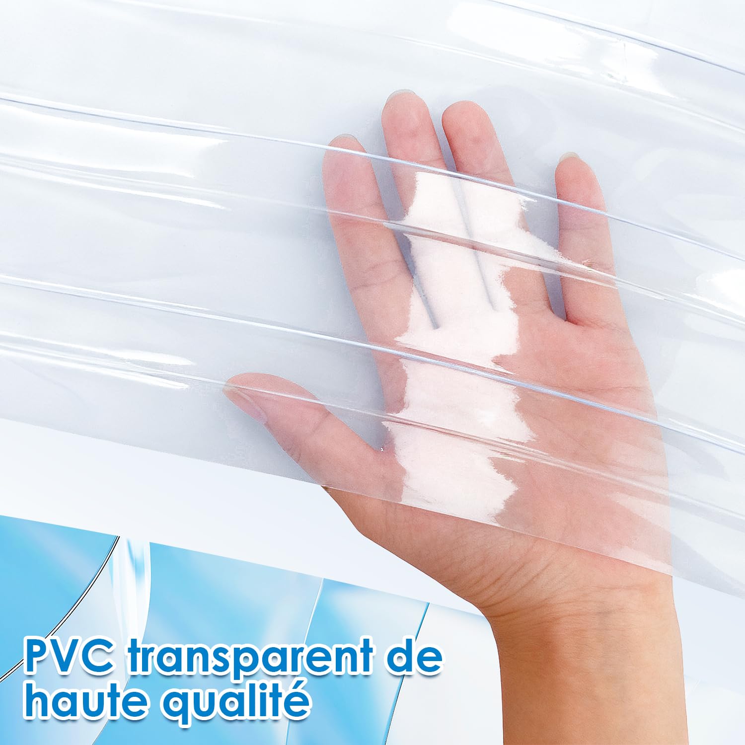 uyoyous Rideau à Lanière PVC 0,18 m x 50 m Rideaux à Lamelles Transparent | Rideau de Porte Exterieur PVC 2 mm Vent pour Garage Boutique Cuisine