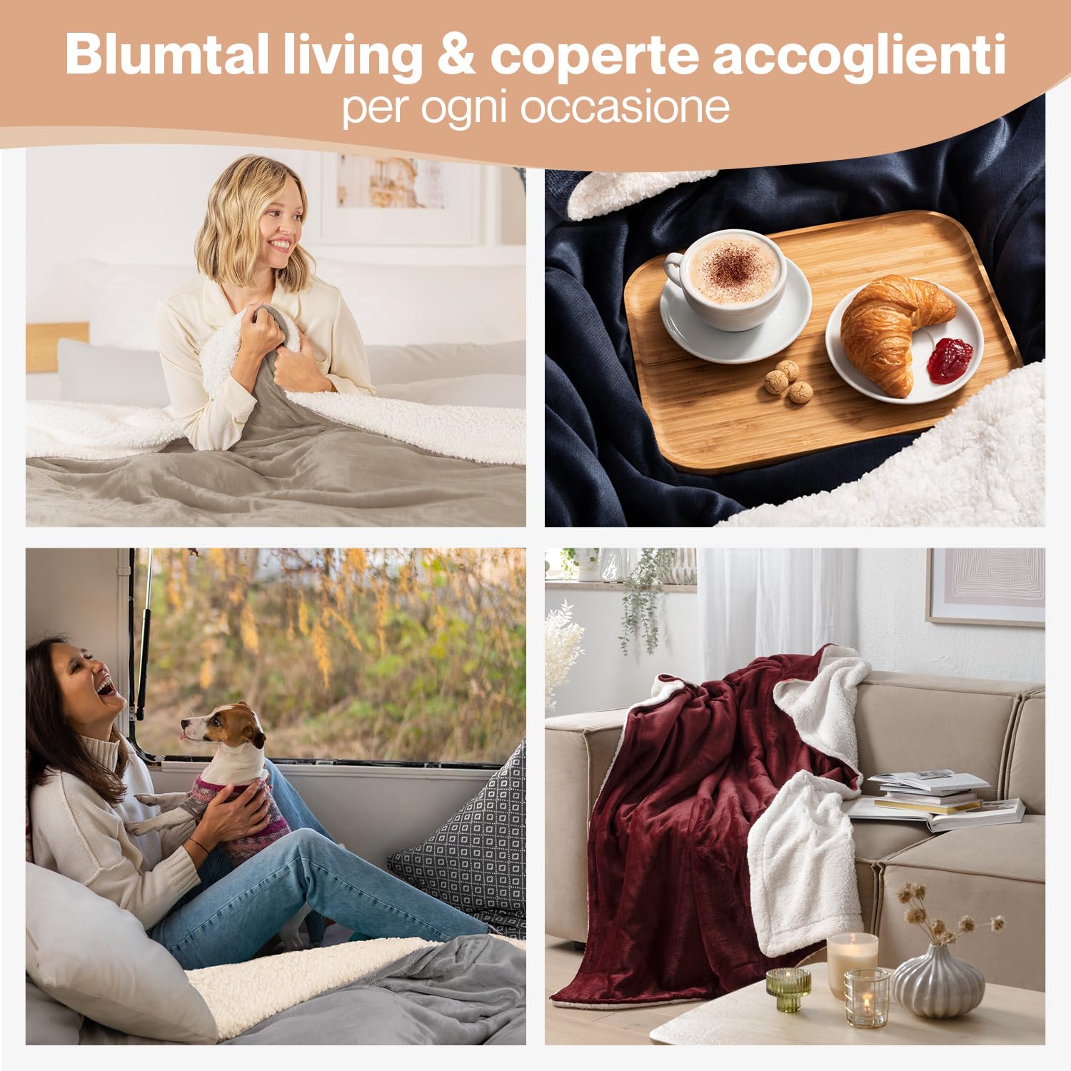 Blumtal Coperta Matrimoniale Sherpa - Coperta Pile - Plaid Divano Super Morbida - Coperta Plaid Matrimoniale Sherpa di Alta Qualità Certificata OKEO-Tex - 230 x 270 cm - Rosa