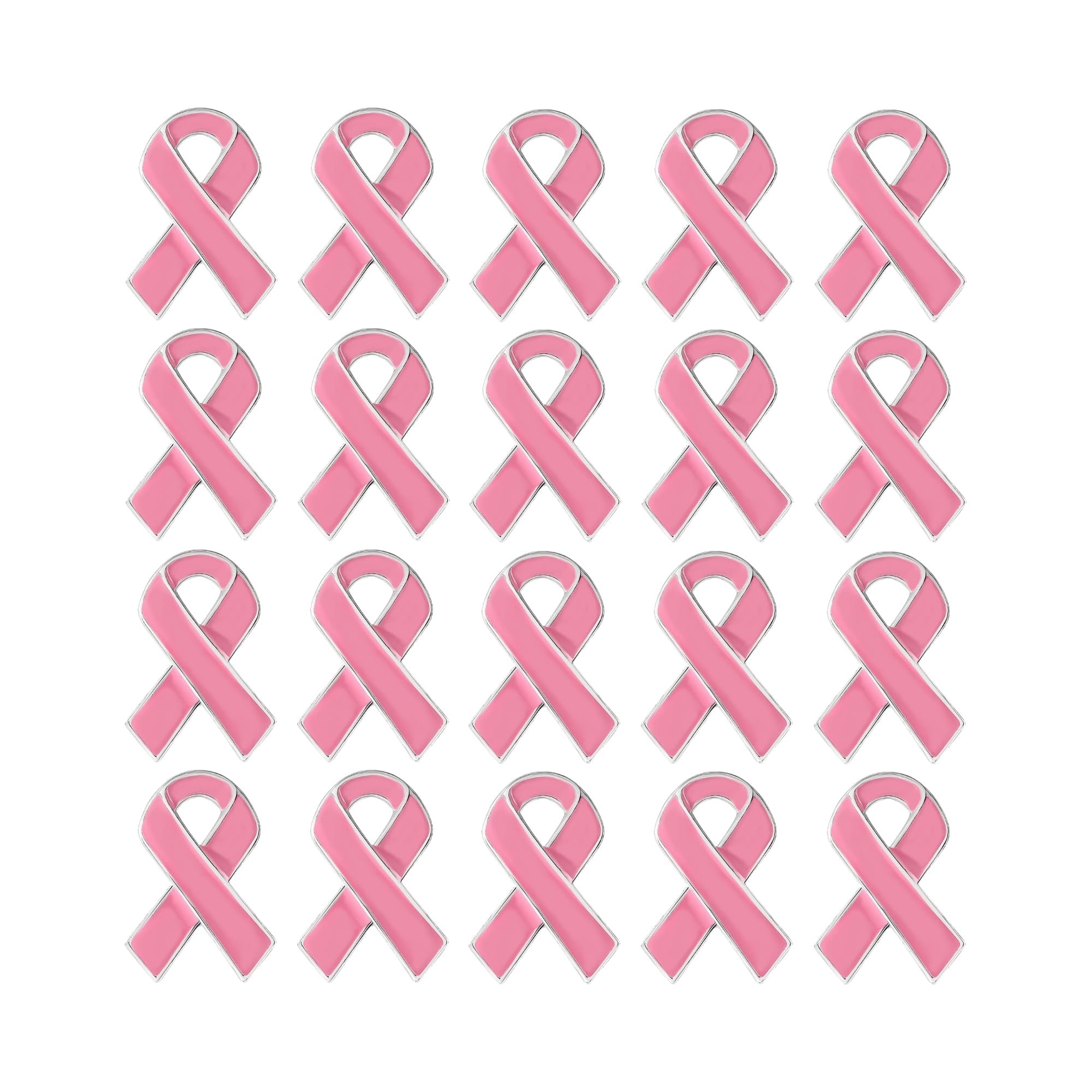 25 Pack Breast Cancer Pink Ribbon Awareness Lapel Pins