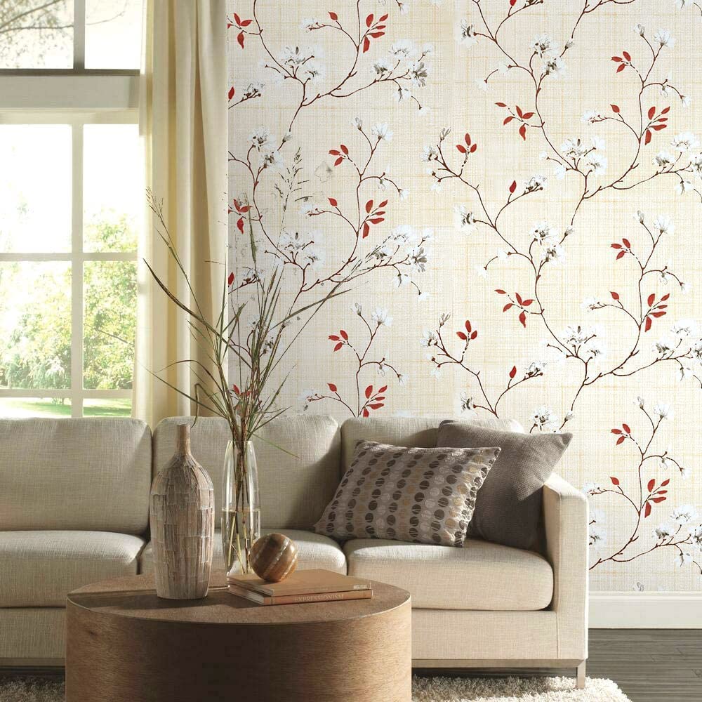 ZANIC Floral Wall Sticker, Self Adhesive Peel Stick Waterproof Floral Wall Sticker for Living Room Hall Bedroom (45 x 1200 CM, Beige Flower) (B0CV7GCZLK) Amazon Price History, Amazon Price Tracker