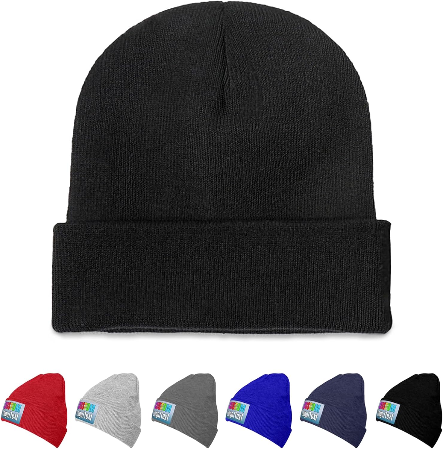 Custom Beanie Hats for Men Women Design Your Own Logo Personalized Knitted Hat Unisex Winter Skully Beanies