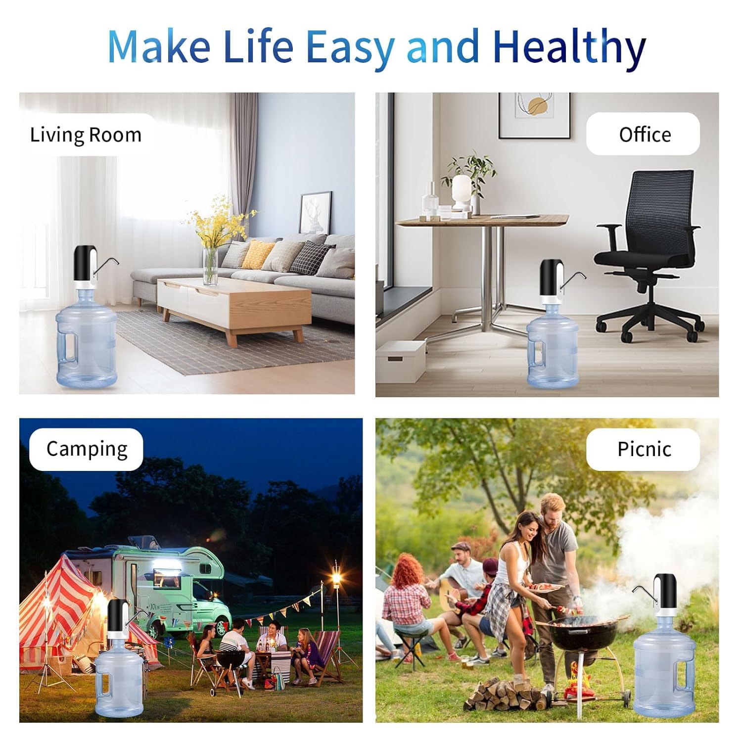 Automatic Water Dispenser Pump for 20 Litre Bottle | USB Rechargeable Portable Electric Drinking Water Pump with One Touch Button 4