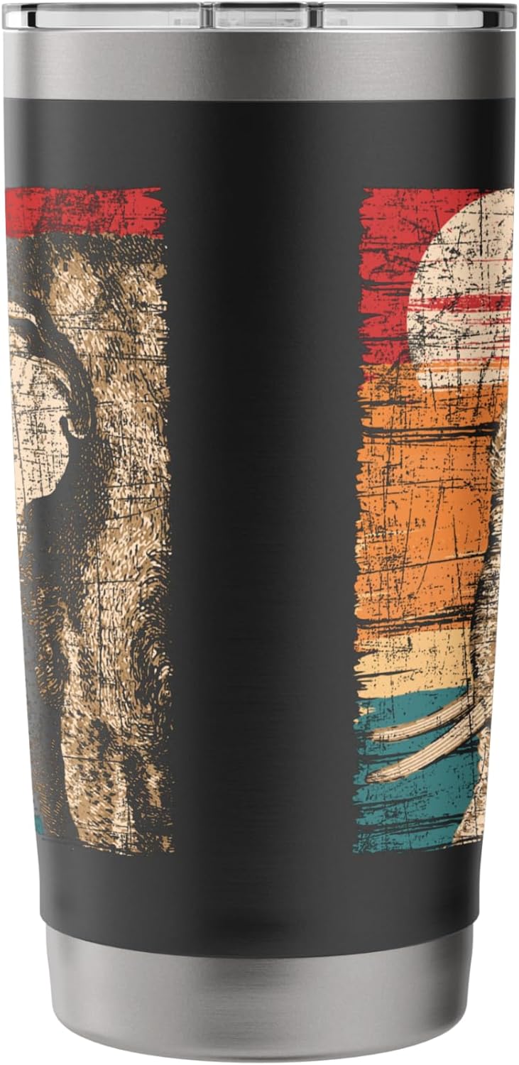 Vintage Elephant Art - Zookeeper Zoologist Safari Lover Stainless Steel Insulated Tumbler - Image 2