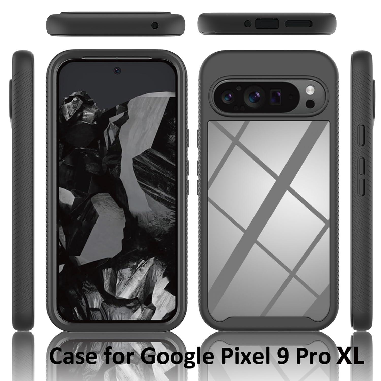 Pixel 7 FLLAO Funda Compatible Con Google A, 3 Pack Protector De Pantalla Google A, Transparente TPU Silicona Funda Con Cristal Vidrio Templado Y Carcasa Funda Pixel 7