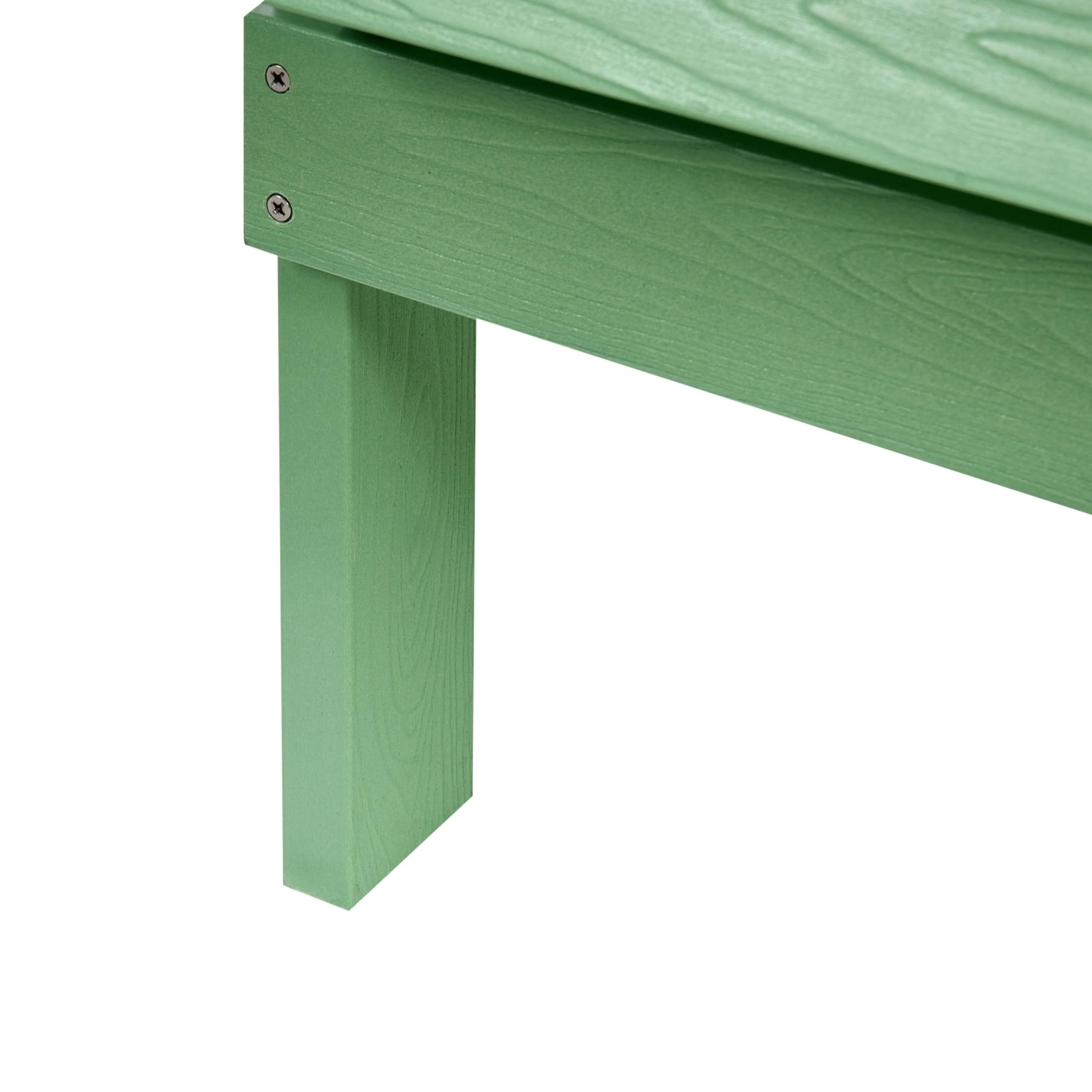 Beliani Panca da giardino 2 posti Loveseat Plastica Legno Mobili da giardino Tradizionale Verde Chiaro