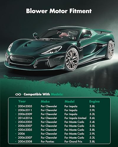 Vista 758 de SCITOO 700188 Reemplazo del motor del ventilador HVAC con jaula de ventilador para Toyota Tacoma 2005-2015, reemplazo OE - 87103-04043, 87103-04044