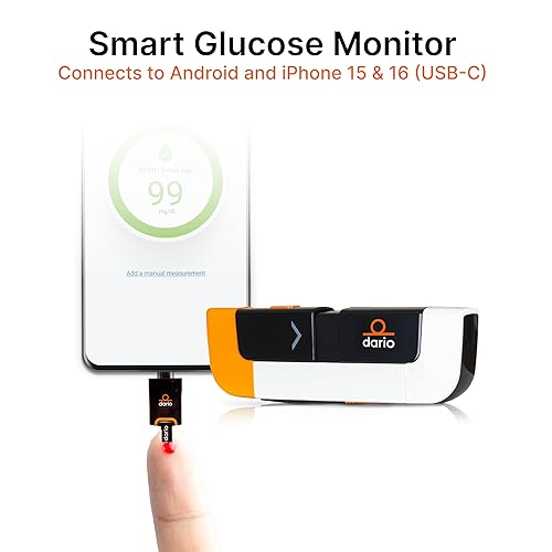 Miniatura 3 de DARIO Kit de monitor inteligente de glucosa  Prueba los niveles de azúcar en sangre y controla la diabetes, el kit de prueba incluye glucómetro con