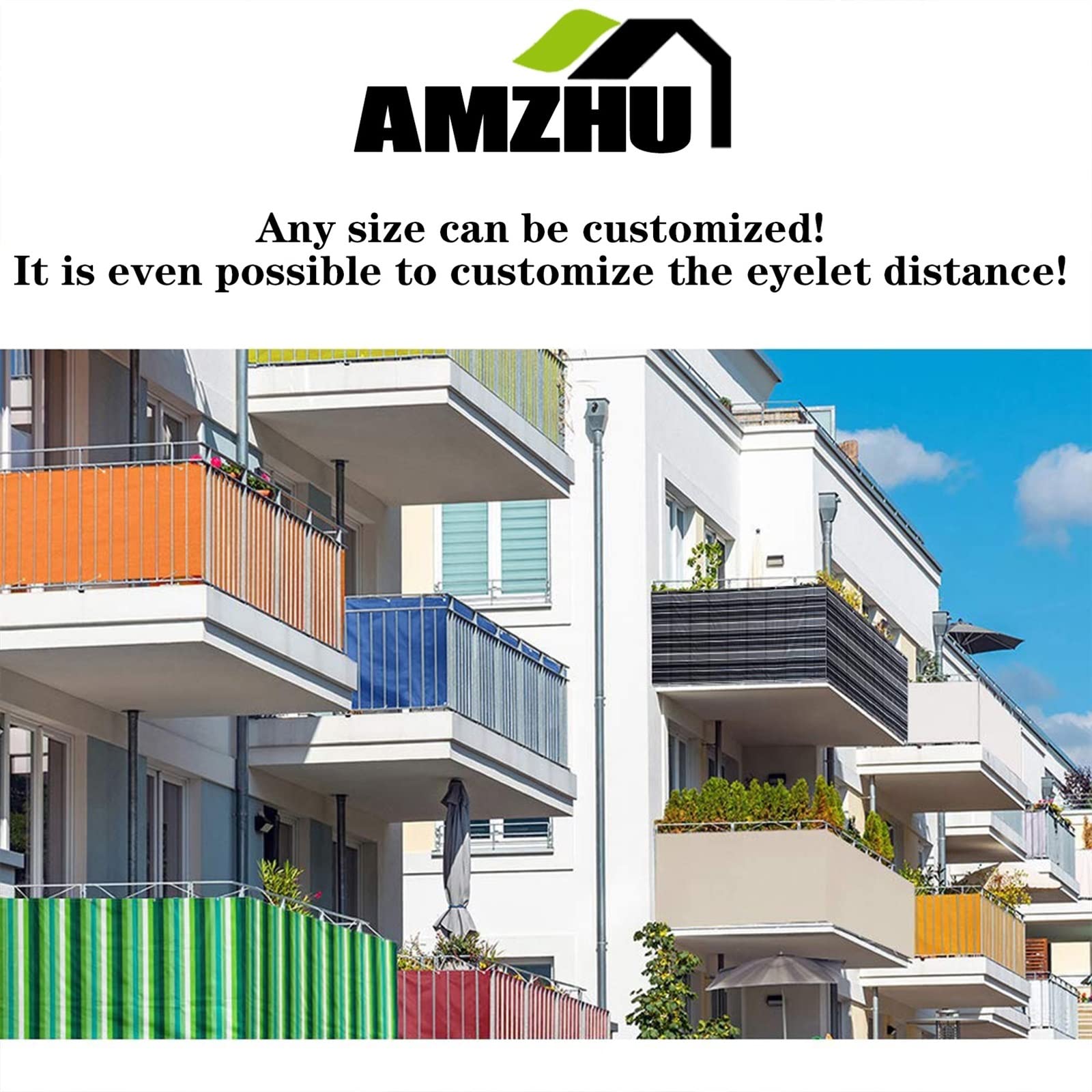 Polyester Blickdichte 135 x 500 cm Ohne Bohren Windschutz Segeltuch PB2 PES 100% Polyester für Balkon Garten Balkongeländer, Schwarz