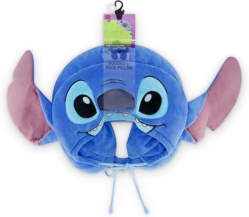 Miniatura 6 de FUL Disney Stitch - Almohada de cuello con capucha y orejas 3D, accesorios de viaje para avión, automóvil y oficina, cómoda y transpirable, color