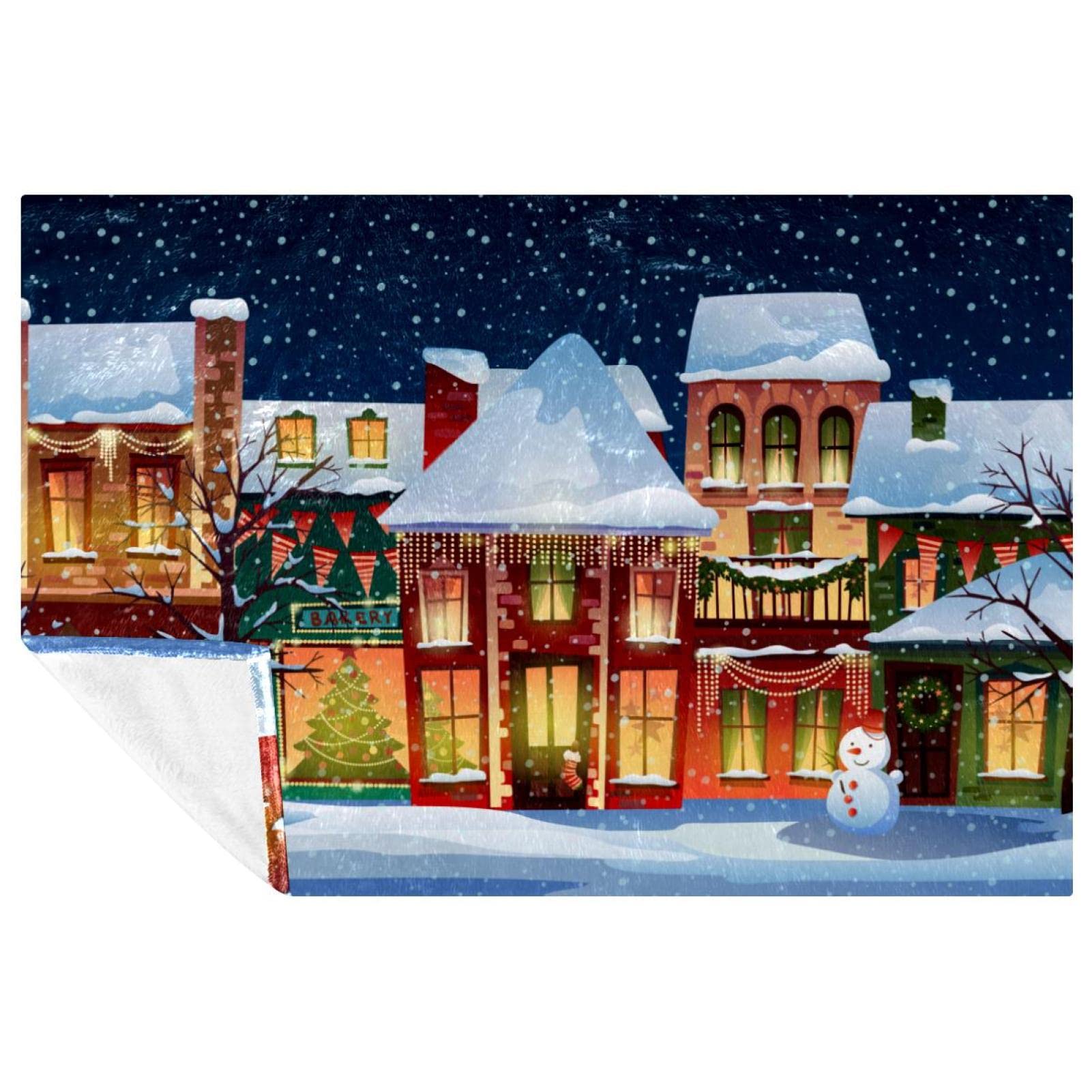 Couverture d'hiver bonhomme de neige pour ne plus avoir froid au lit ou sur votre canapé