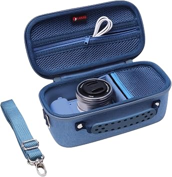 XANAD Hard Case for Sony Alpha ZV-E10,ZV-E10 II or Sony Alpha 6400,6100,6700,6600,6000,5100,5000 Lens Mirrorless Camera,with Shoulder StrapBlue