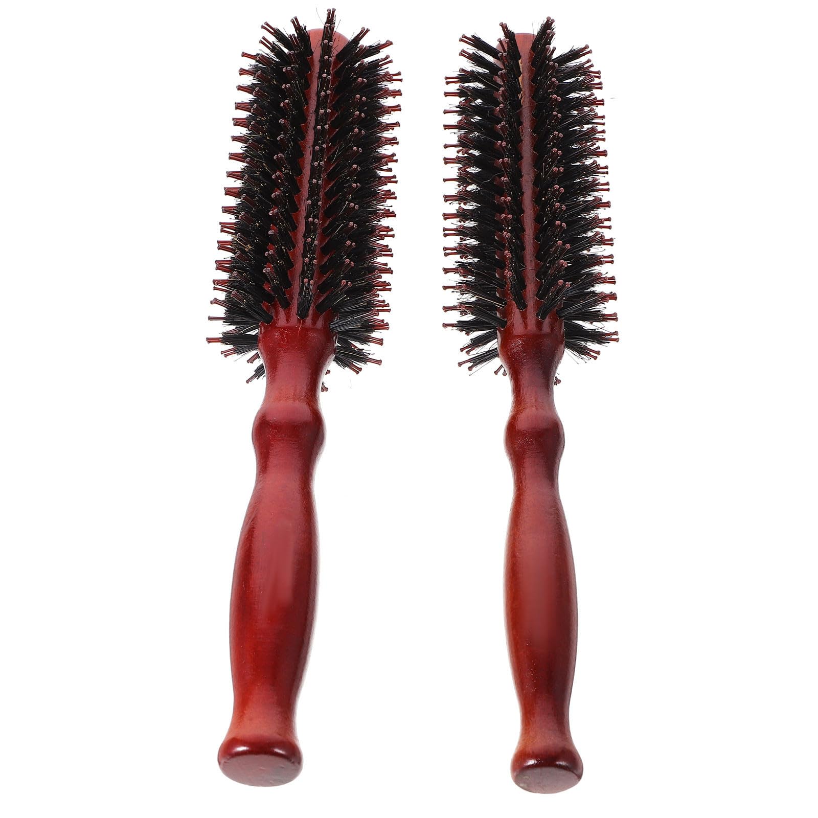 LALAFINA 6pezzi Pettini Rotondi Setole Naturali Con Manico Legno Per Asciugatura e Styling Dei Taglia s