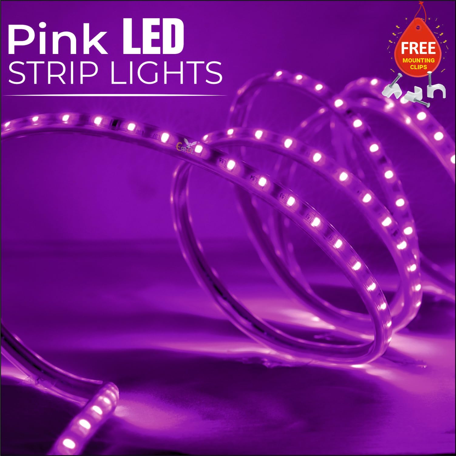 Errol LED Strip Rope Light for Indoor,Outdoor,Decorative,Diwali,Christmas,Festival,Cove,False Ceiling,Balcony,Entrance,Pillar with Direct Plug-in Adapter.(10 Meter, Pink)