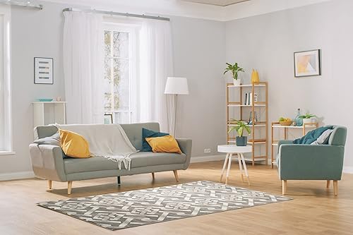 Miniatura 3 de ShadesU Alfombra inteligente de tamaño personalizado, diseño geométrico moderno, antideslizante, para pasillo, pelo bajo, 0.3 pulgadas, parte