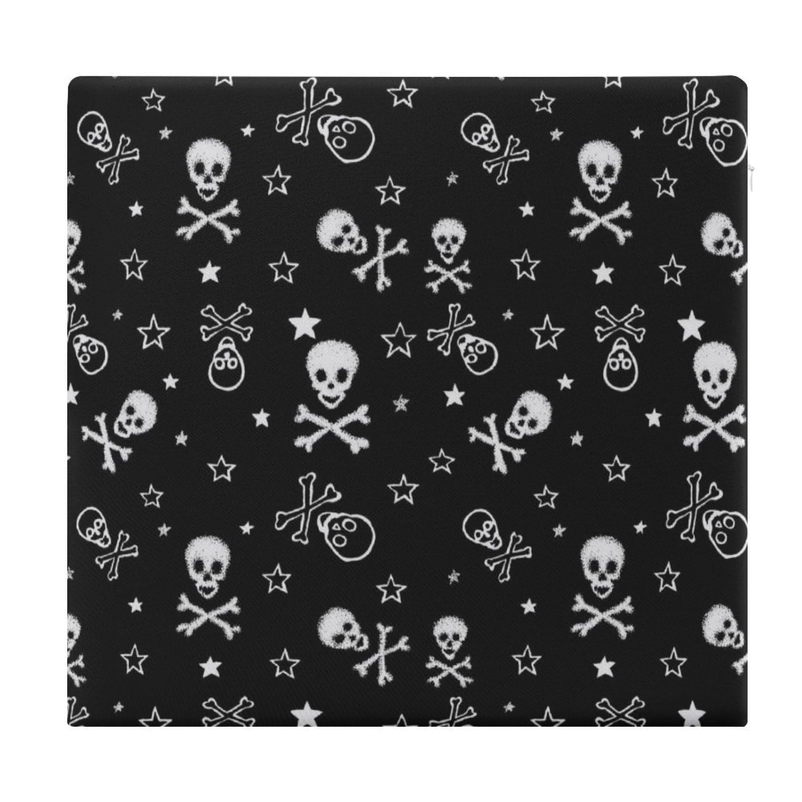 JZemdybill Chair Pad, Skull And Crossbones Seat Pad, Square Chair Cushion for Yoga Living Room Balcony