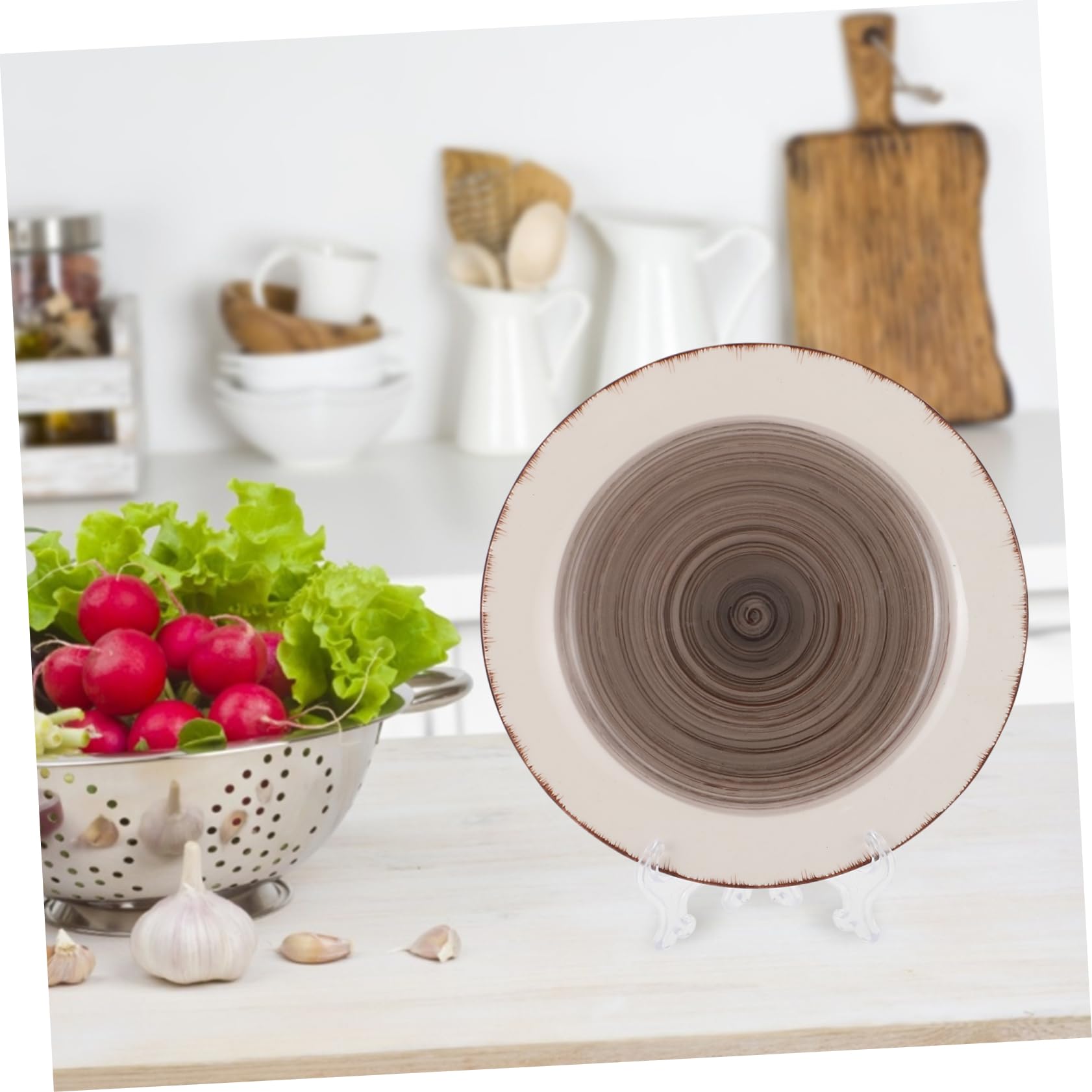 ERINGOGO Folding Tray Display Stand 12pcs Plastic Plate Rack Easel for Photos Books Art Collector Plates Decor