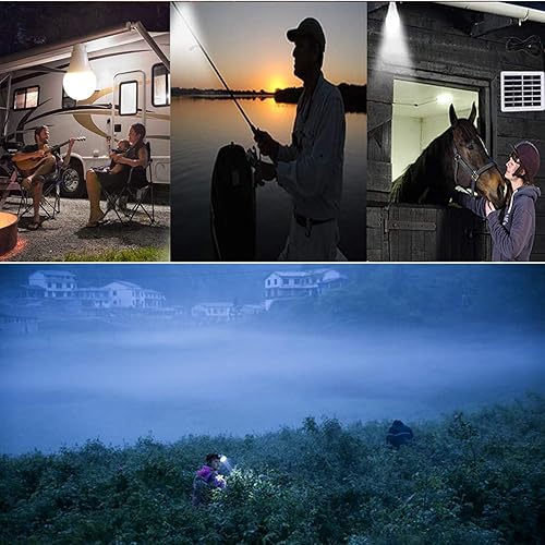 Miniatura 7 de Paquete de 2 luces de campamento USB de 10 W, luz portátil de 700 lúmenes, lámpara de emergencia portátil con cable de 6.56 pies para lectura,