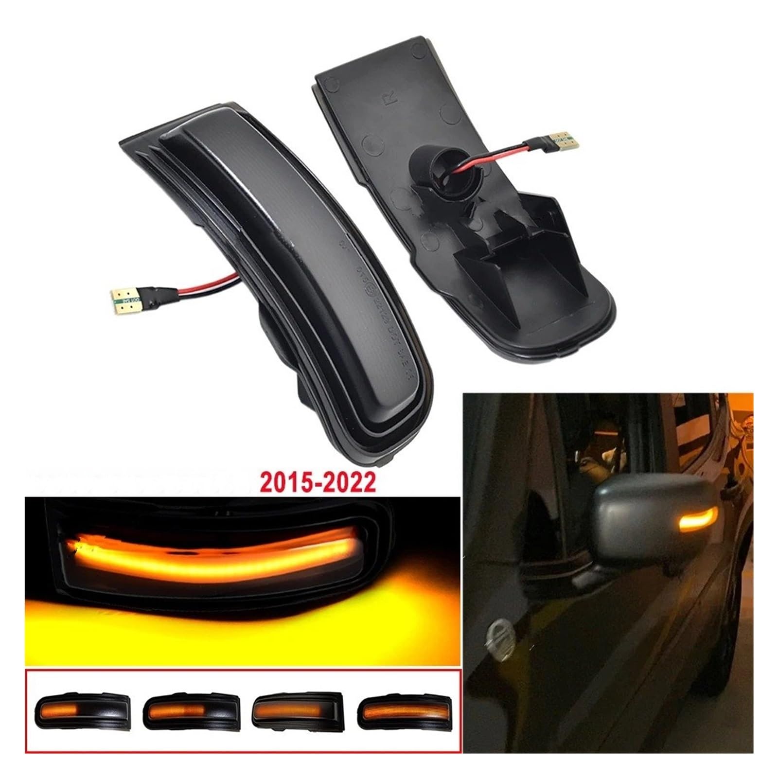 Indicatori Di Direzione Dinamici Per Jeep Per Renegade 2015-2022 2 Pezzi LED Indicatori Direzione Dinamici Luce Specchietto Laterale Lampeggiante Freccia Sequenziale Ripetitore Indicatore di Direzione