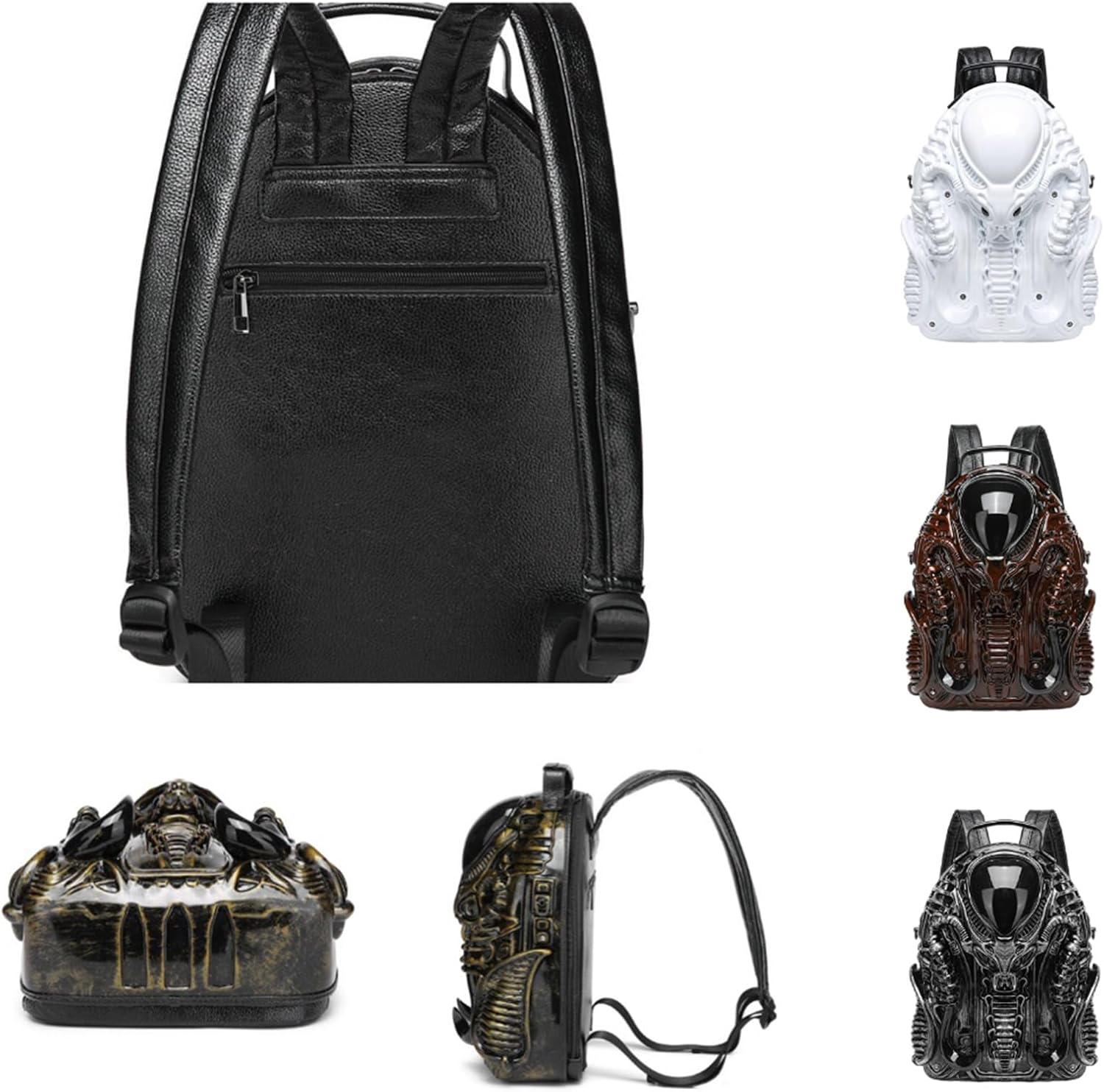 3D Xenomorph Shaped Backpack, Unisex Daypack, 27x15x38cm (10.63x5.91x14.96 inches), Black (Black) - Image 4