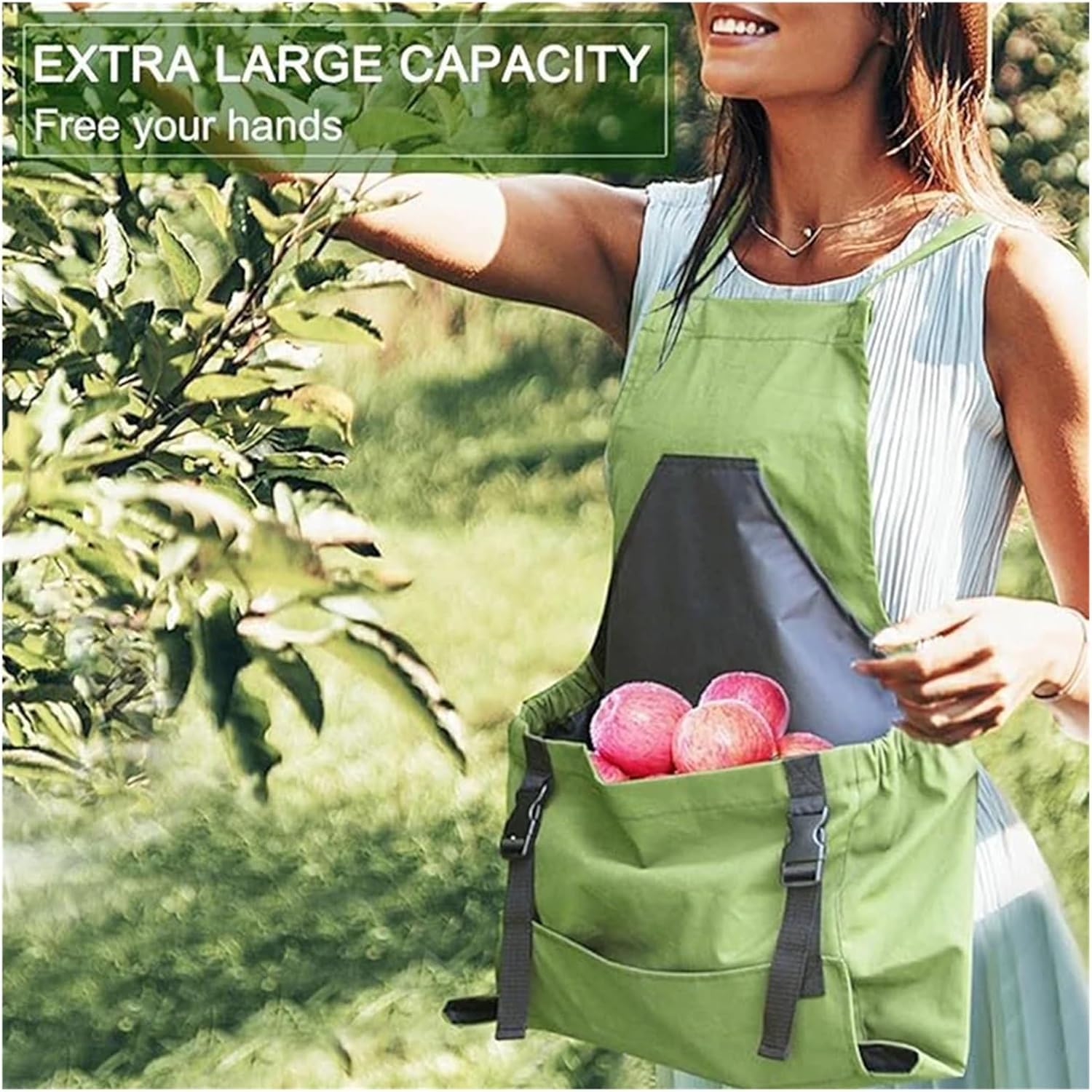 Gardening Apron Gardening Apron with Pockets for Harvesting Waterproof Adjustable for Garden Mother's Day Gift