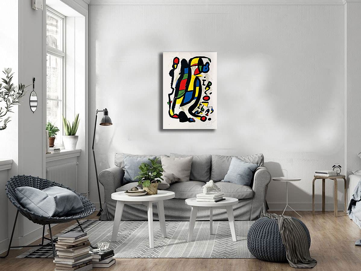 Quadro moderno MIRO Joan Mirò rosso giallo verde RIPRODUZIONE STAMPA SU TELA Quadri Moderni Moderno Astratto Arte Cucina Soggiorno Camera da letto printerland.it (70x100 cm)