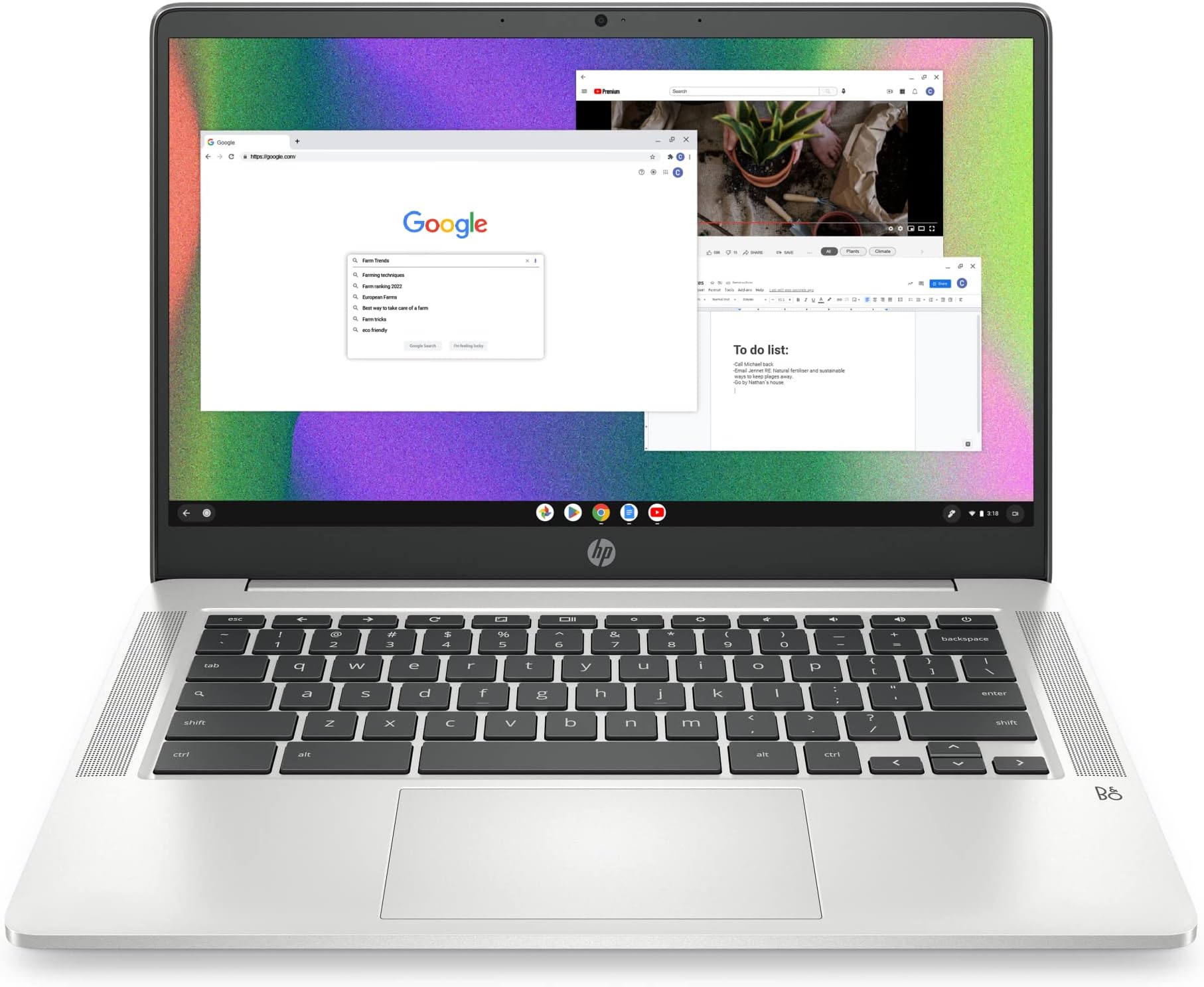 Chromebook 14 Laptop, Intel Celeron N4120, 4 GB RAM, 64 GB eMMC, 14" HD Display, Chrome OS, Thin Design, 4K Graphics, Long Battery Life, Ash Gray Keyboard (14a-na0226nr, 2022, Mineral Silver)