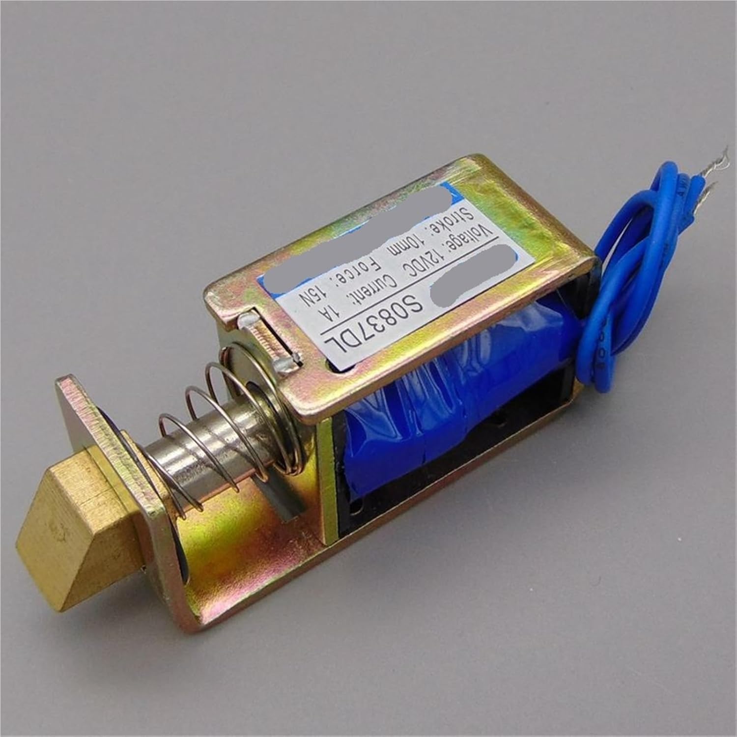 12VDC S0837DL Open Frame Electromagnet Door Lock Force 15N Travel Distance10mm Lock Type Line Electromagnetic Switch 1Pcs