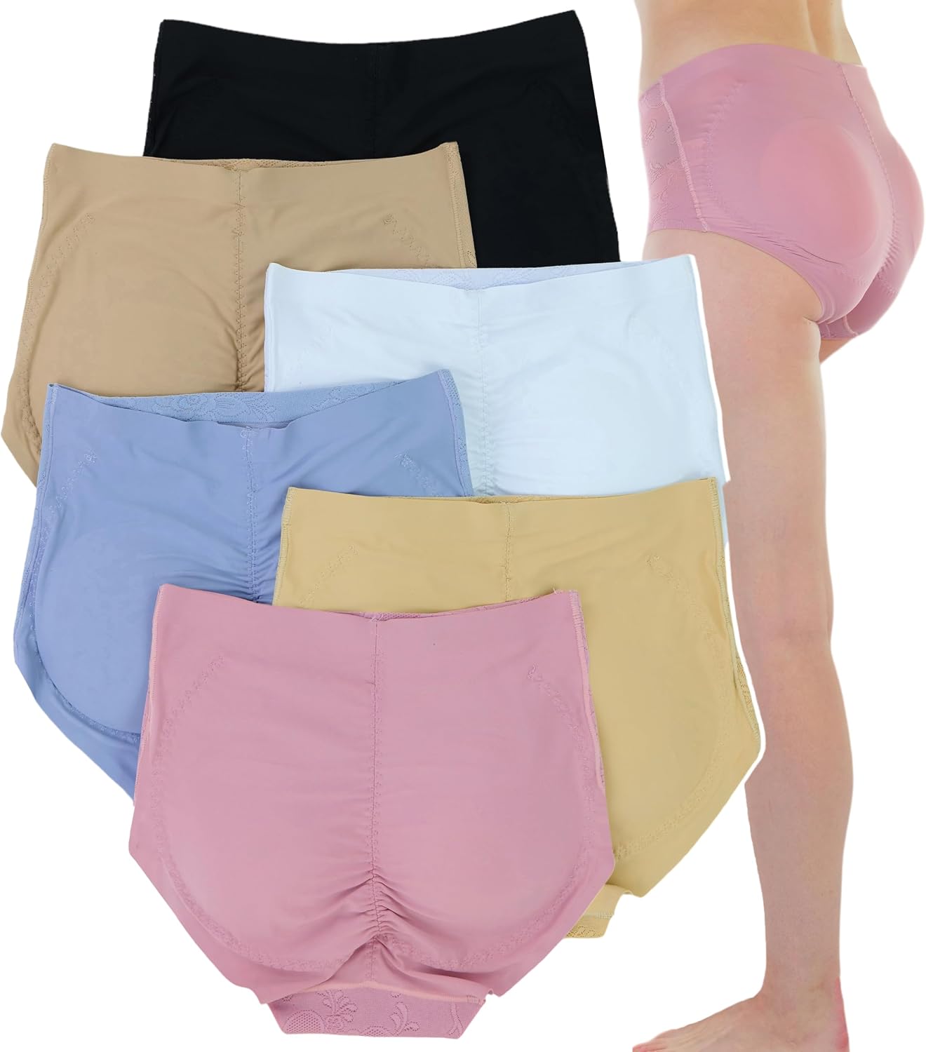 ToBeInStyle Women's Pack of 6 Butt Boosting Padded Panties