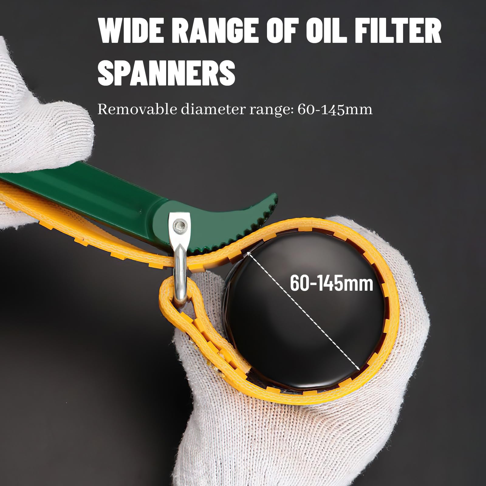 Clé à Sangle Réglable En Nylon 880 Mm - Pour Filtres à Huile, Pommes De Douche, Raccords - Poignée En Aluminium Antidérapante