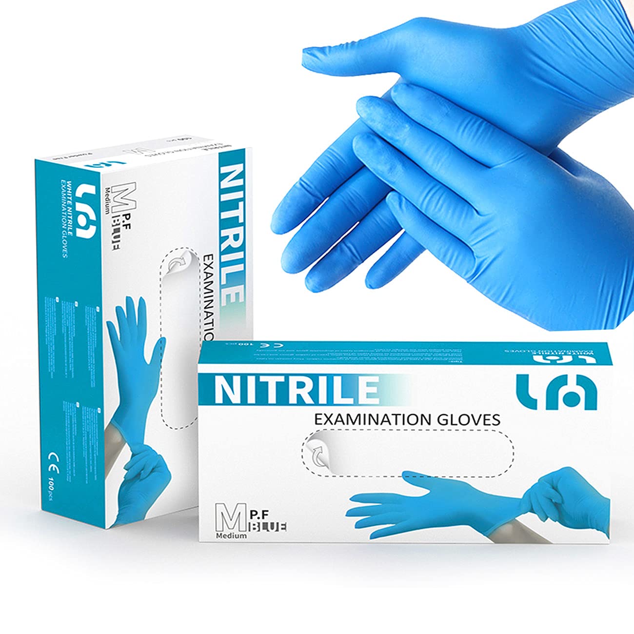 Guanti In Nitrile Monouso Blu – Confezione Da 100 Pezzi, Taglia S, Senza Polvere, Resistenti