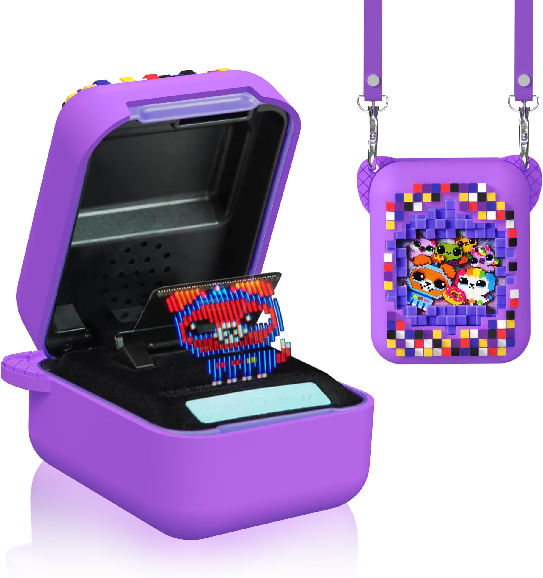 Silicone Case for Bitzee Digital Pet Interactive Virtual Toy, Protective Skin for Bitzee Interactive Toy Digital Pet Accessories for Girls and Boys-Purple