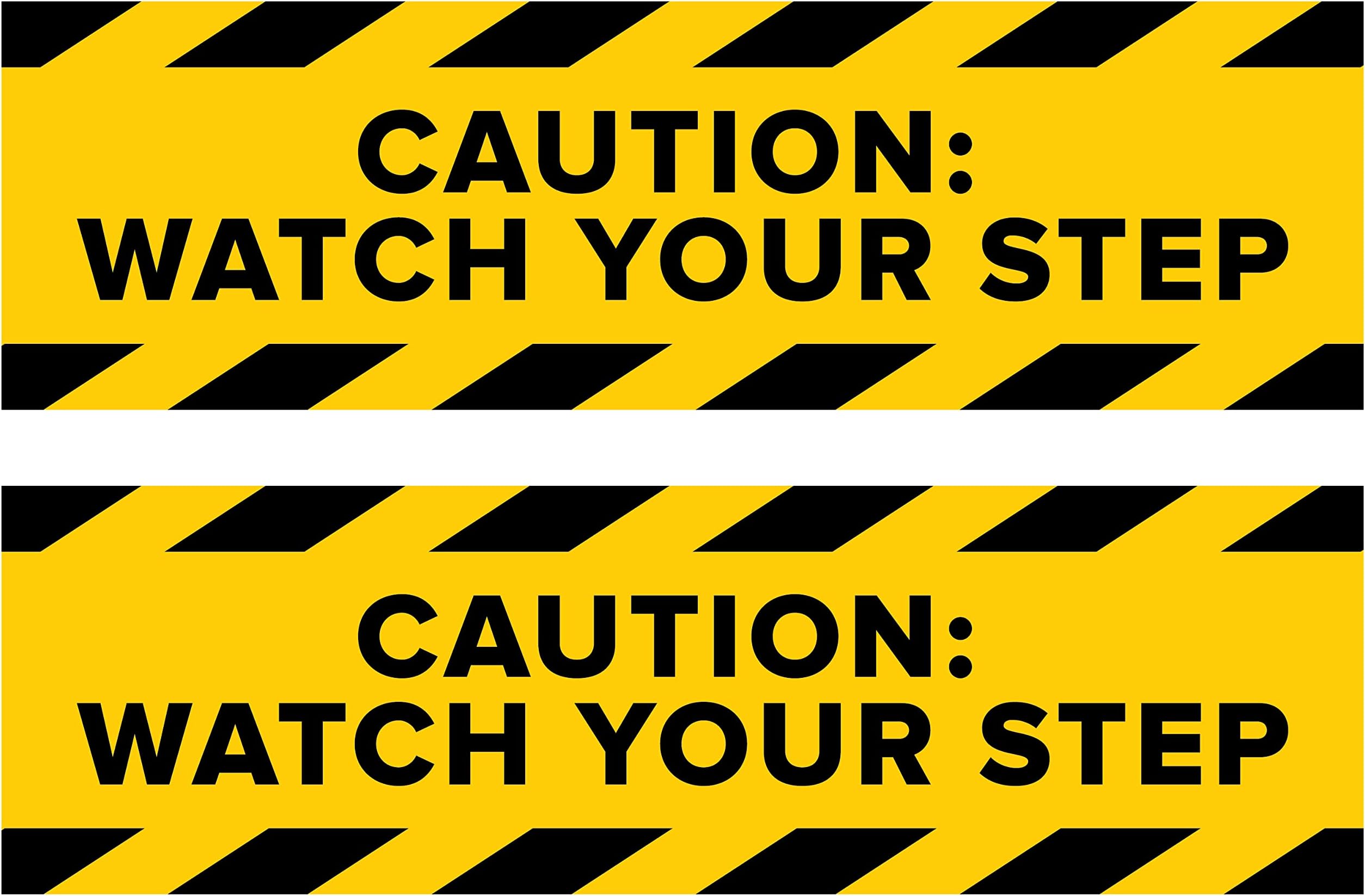 Sutter Signs Caution Watch Your Step Sticker (Pack of 2) | Workplace Safety Caution Wet Floor