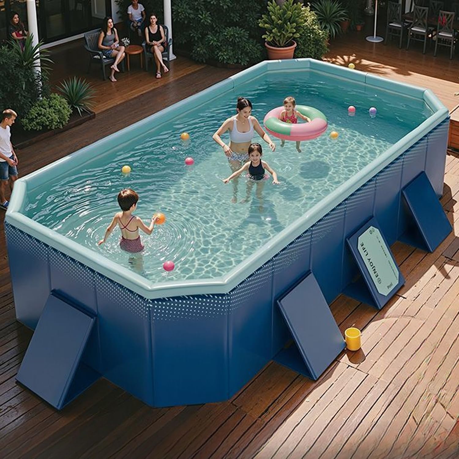 Amazon.com: Foldable Non-Inflatable Swimming Pool, Portable