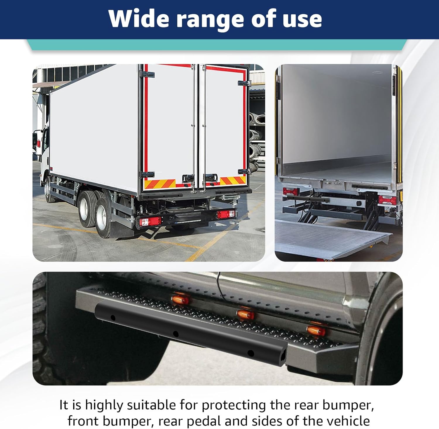 2090616-2 20-Inch Rubber Bumper Guard Protector Strips 2PCS Loading Dock Protector & Rear Fender Pad Bump Stop for Trucks Vans Trailers with Install Screws