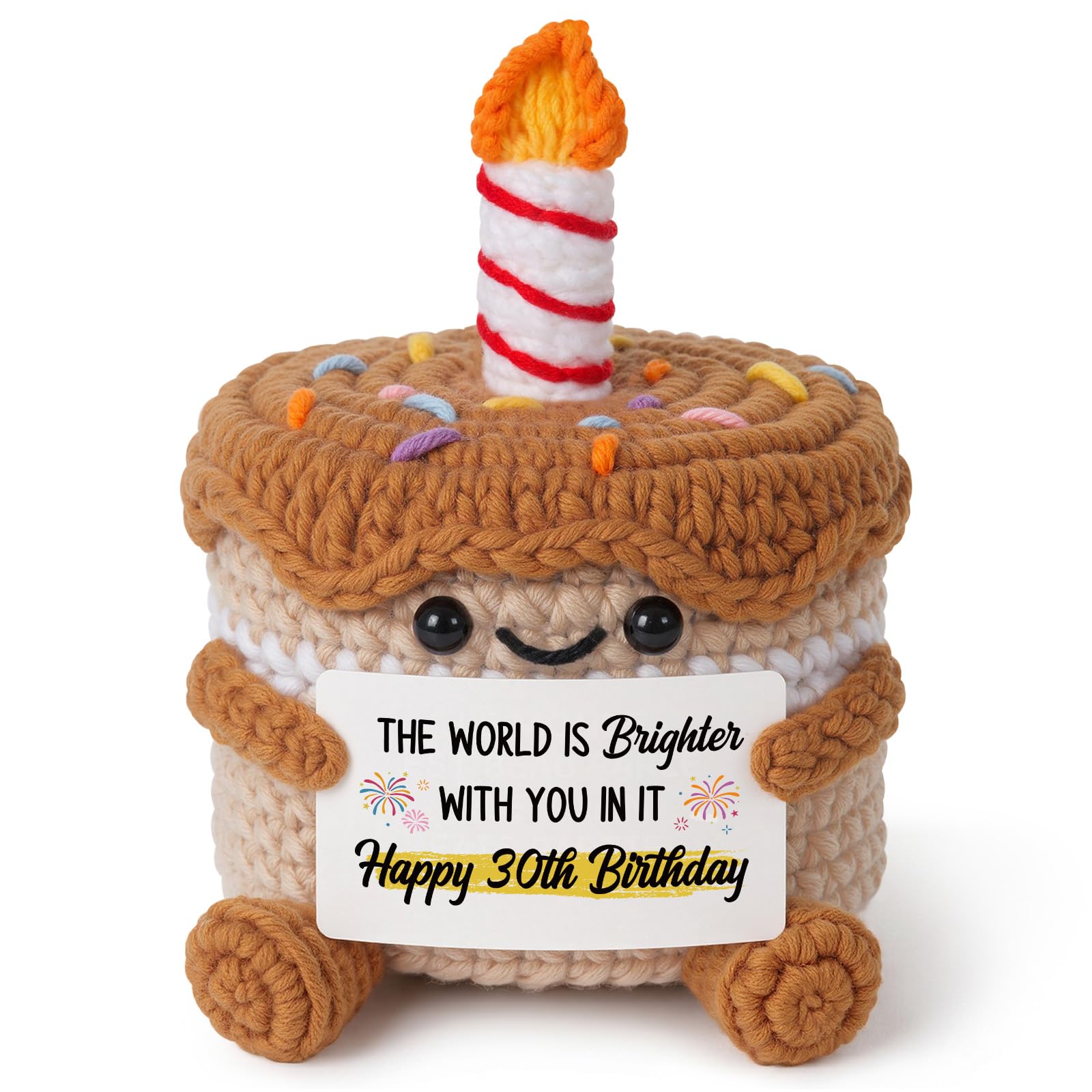 Aurahouse 30th Birthday Gifts for Women, Handmade Crochet Cake Keepsake