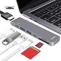 Vista 1 de Hub USB C para MacBook Pro, adaptador multipuerto USB C a 4K HDMI 7 en 2, puerto Thunderbolt PD, puertos USB 3.0, lector de tarjetas SD/TF