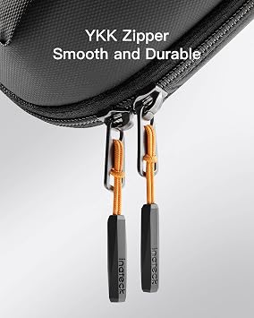 Inateck Electronics Organizer Travel Case, 180° Open Water-resistant, Multifunctional Travel Organizer Bag, Electronic Accessories Carry Case, Black, Large